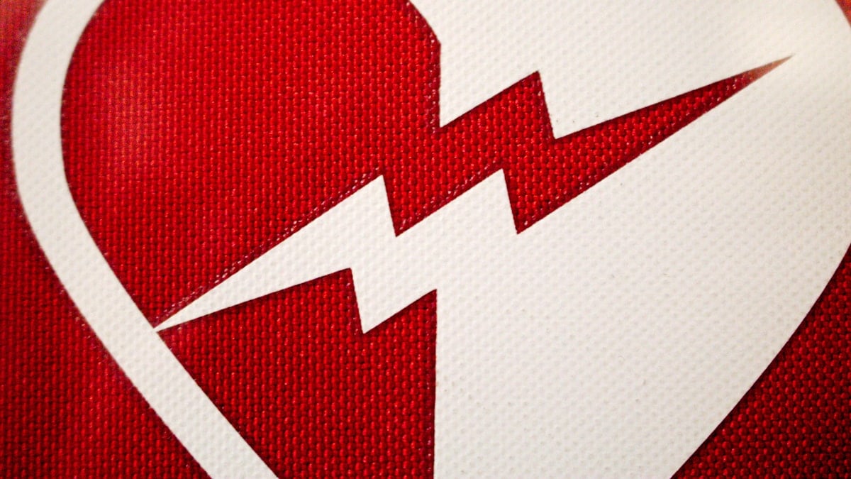 a heart with a lightning bolt on it